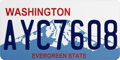 WA license plate AYC7608