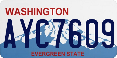 WA license plate AYC7609
