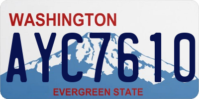 WA license plate AYC7610