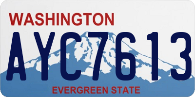 WA license plate AYC7613