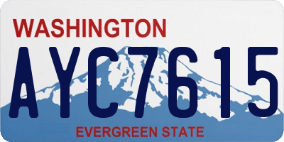 WA license plate AYC7615