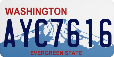 WA license plate AYC7616