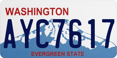 WA license plate AYC7617
