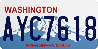 WA license plate AYC7618
