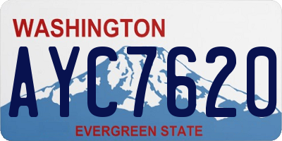 WA license plate AYC7620