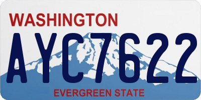 WA license plate AYC7622