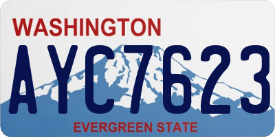 WA license plate AYC7623