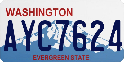 WA license plate AYC7624