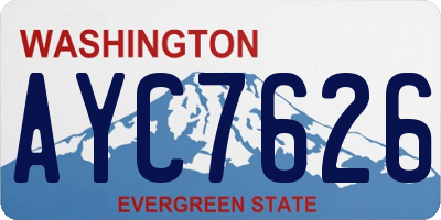 WA license plate AYC7626