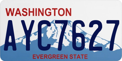 WA license plate AYC7627