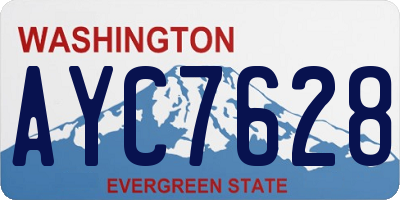 WA license plate AYC7628