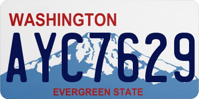 WA license plate AYC7629
