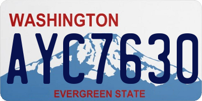 WA license plate AYC7630