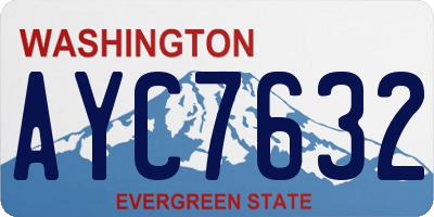 WA license plate AYC7632