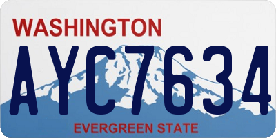WA license plate AYC7634
