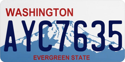 WA license plate AYC7635