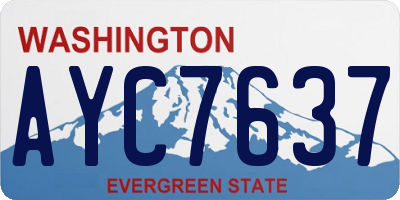 WA license plate AYC7637