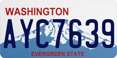 WA license plate AYC7639