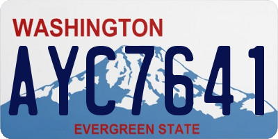 WA license plate AYC7641