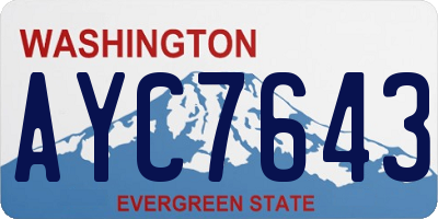 WA license plate AYC7643