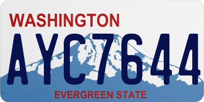 WA license plate AYC7644