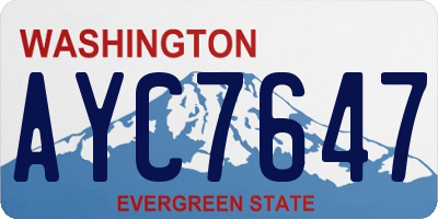 WA license plate AYC7647