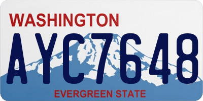 WA license plate AYC7648