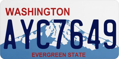 WA license plate AYC7649