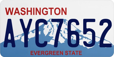 WA license plate AYC7652