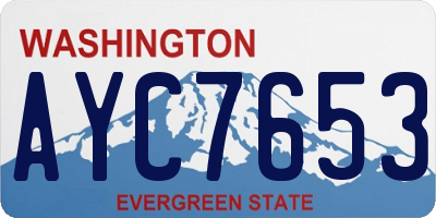 WA license plate AYC7653