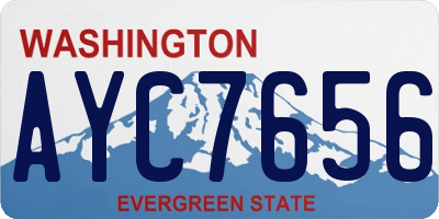 WA license plate AYC7656