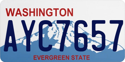 WA license plate AYC7657