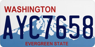 WA license plate AYC7658
