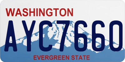 WA license plate AYC7660