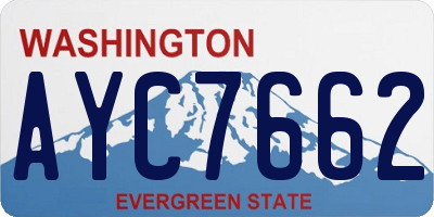 WA license plate AYC7662