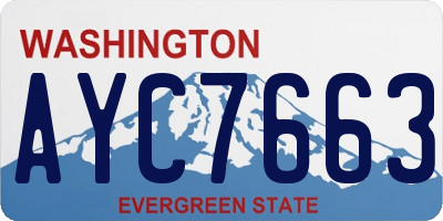 WA license plate AYC7663