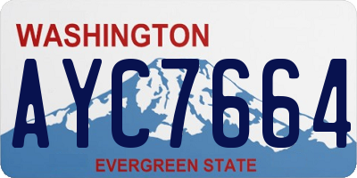 WA license plate AYC7664