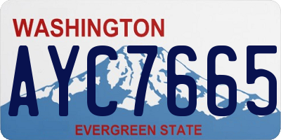 WA license plate AYC7665