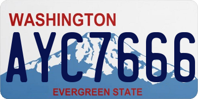 WA license plate AYC7666