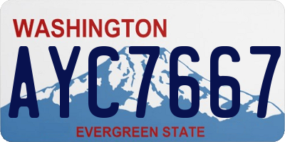 WA license plate AYC7667