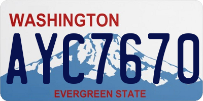 WA license plate AYC7670