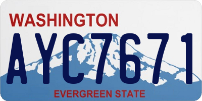 WA license plate AYC7671
