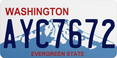 WA license plate AYC7672