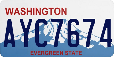 WA license plate AYC7674