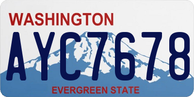 WA license plate AYC7678