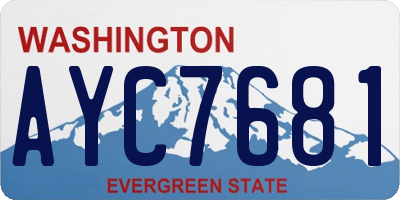 WA license plate AYC7681