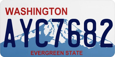 WA license plate AYC7682