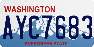 WA license plate AYC7683