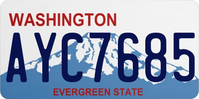 WA license plate AYC7685