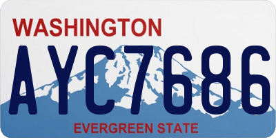 WA license plate AYC7686
